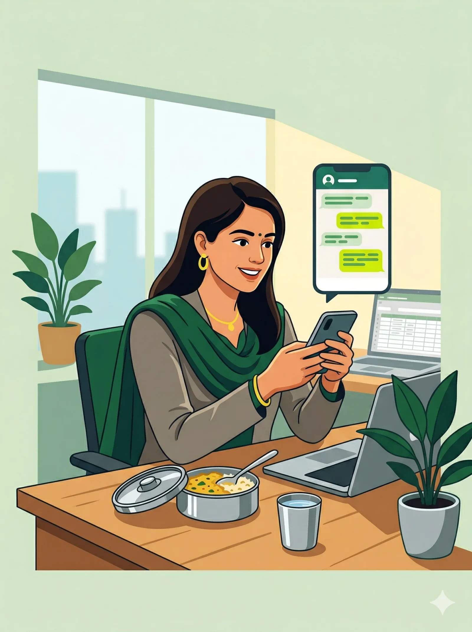 Dietitian coaching session or employee WhatsApp interaction